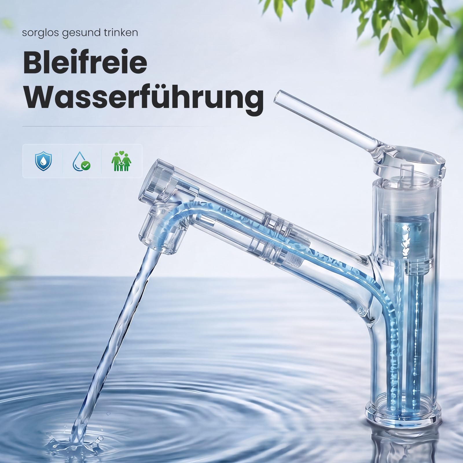 CECIPA Wasserhahn Bad Ausziehbar mit 2 Strahlarten Brause zum Haarewaschen | Hochdruck Waschtischarmatur, Waschbecken Armatur mit Auslauf Höhe 118 MM, Keramikkartusche, Wassersparend, Warm/Kalt, Chrom