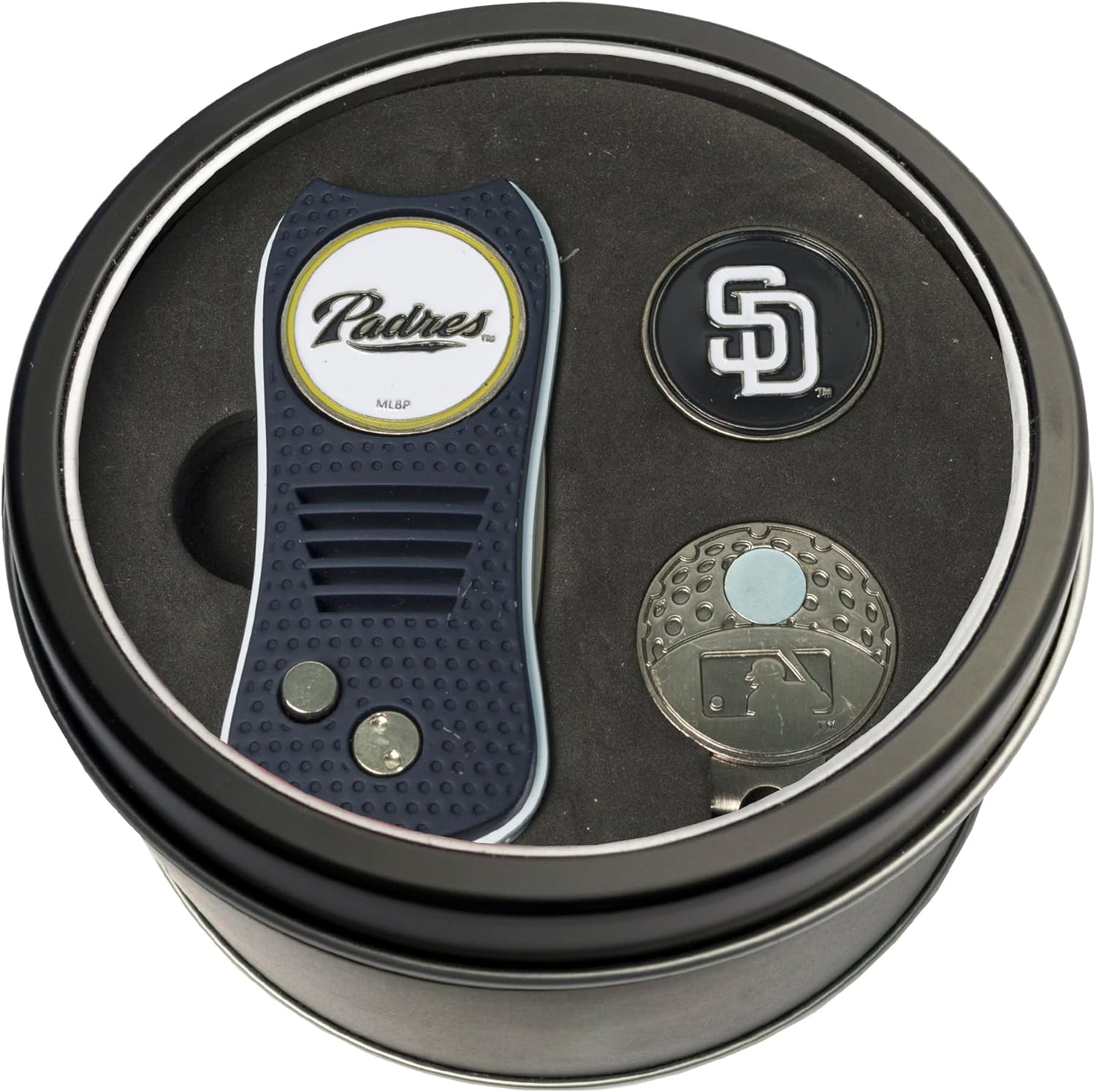Team Golf MLB Adult-Unisex Tin Gift Set with Retractable Divot Tool, Cap Clip, and Ball Marker