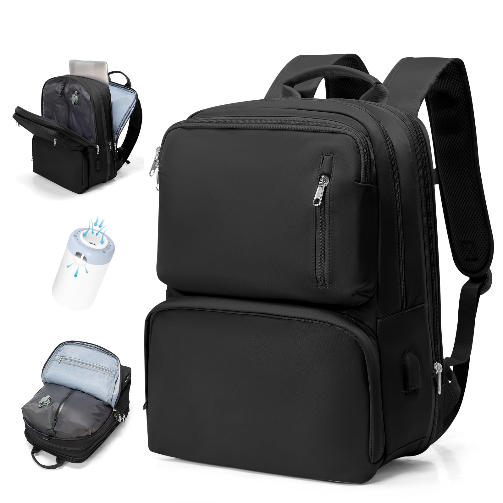 Cabin Bags for Travel, Underseat Carry on Hand Luggage Backpack for Women Airplane Approved Travel Backpack Personal Item Travel Bag 14 inch Laptop Backpack for Business Casual Work Beige — view 74