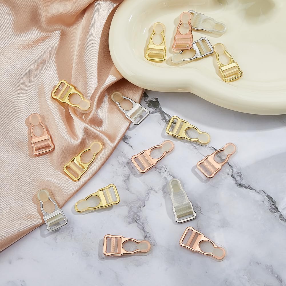 SUPERFINDINGS 18PCS 3 Colors Alloy Garter Clips Grip Garters End Buckle Suspender Clips Stocking Clips Suspenders Supplies Corset Garter Belt Straps DIY Replacement Accessories