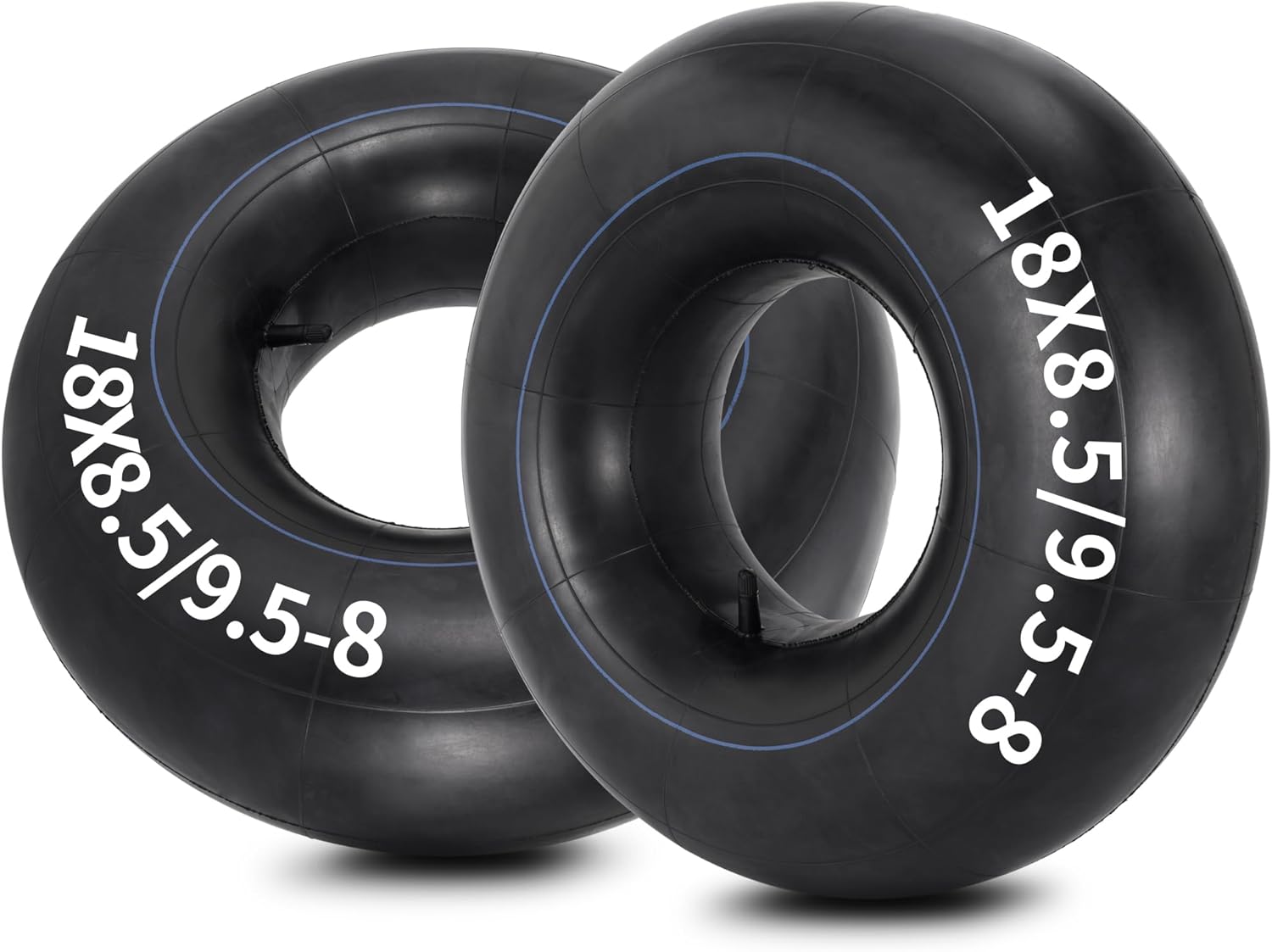 RUTU 18x8.50-8 Tube 18x9.50-8 Inner Tube for Lawn Mowers, Wheelbarrows, Tractors, Golf Carts, ATVs, Go Karts, Snow Blowers, Trailers with TR13 Straight Valve Stem and Replacement Parts(2 Pack)
