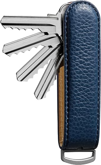 Jibbon Italian Premium Leather Key Organizer - Stylish Key Holder with Marine Grade 316 Stainless Steel, Compact EDC Keychain