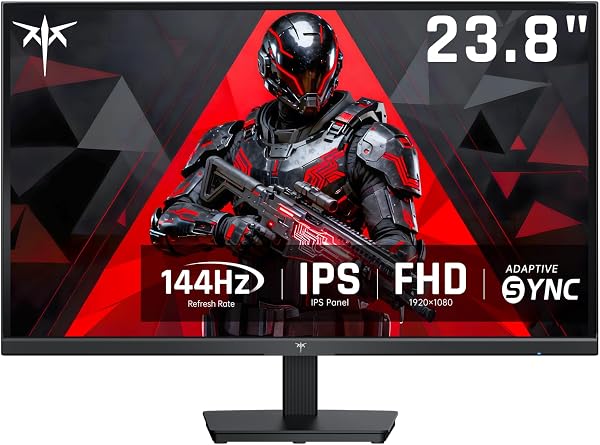 KTC Gaming Monitor, FHD@144Hz 120Hz Monitor with IPS Panel, Hardware Anti-Blue Light, 95% DCI-P3, 99% sRGB, ΔE<2, 300 cd/㎡, 5ms MPRT, 1500:1, Flicker Free and Adaptive Sync for Working and Gaming - 1