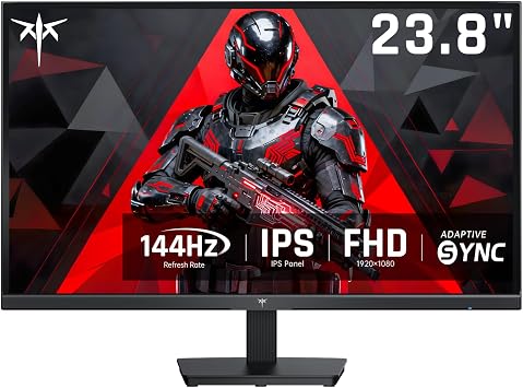 KTC 24 Inch Computer Monitor, FHD 144Hz Office Gaming Monitor, IPS, Adaptive-Sync, HDMI & DP Port, 15001 Contrast Ratio, Bluelight Filter, Tilt Adjustable, H24B9S