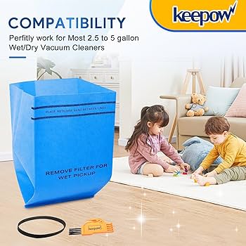 KEEPOW Wet Dry Vac Filter for Stinger 2.5 to 5 Gallon Wet