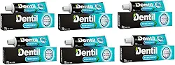 Kit c/ 6 Creme Dental Power Mint Refrescante Sem Fluor Dentil 70g