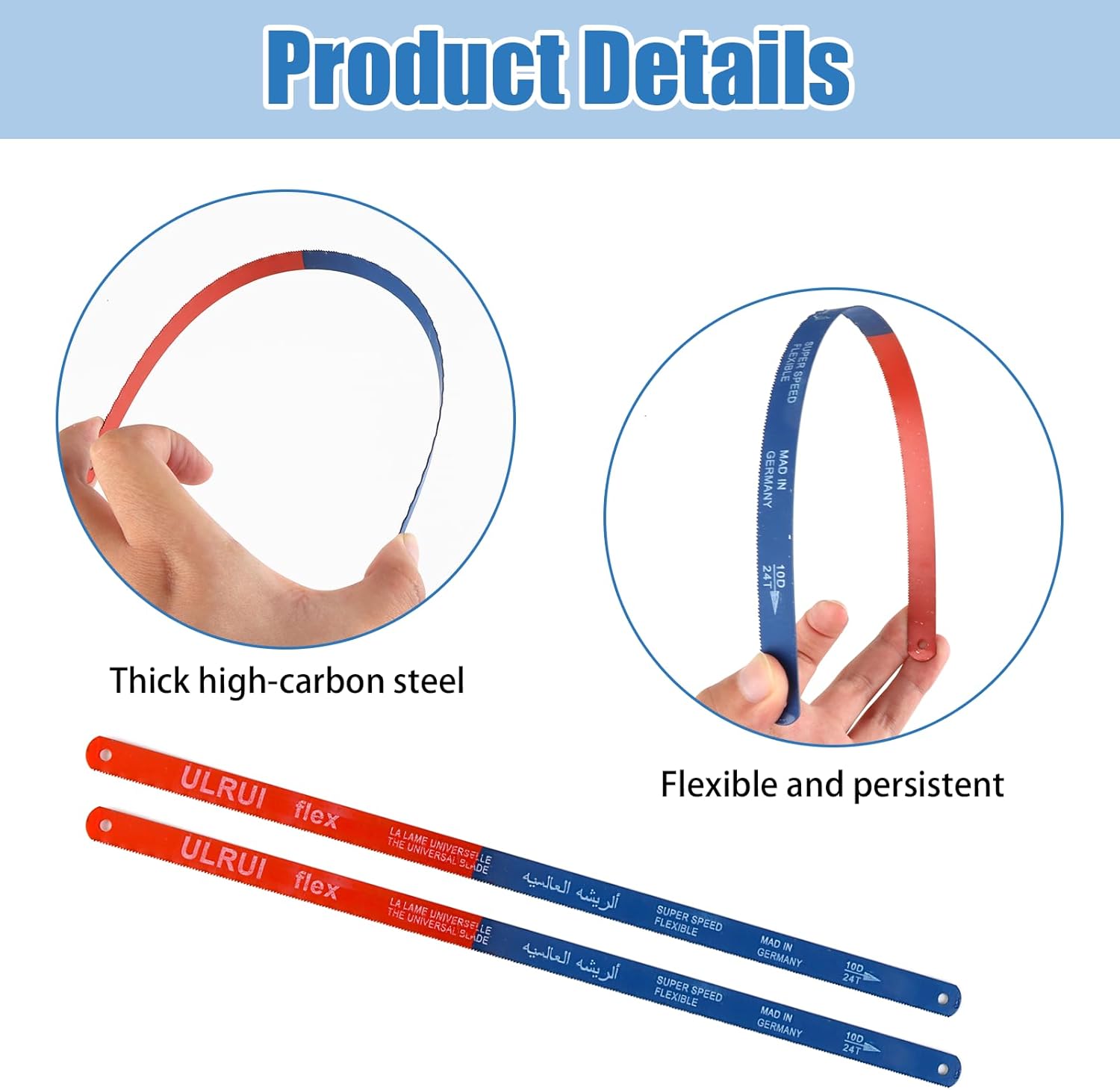 弓のこ刃交換セット、12.4インチ高速24Tハックソーブレード、バイメタルHssカッティングブレード、DIY愛好家、木工、プラスチッ