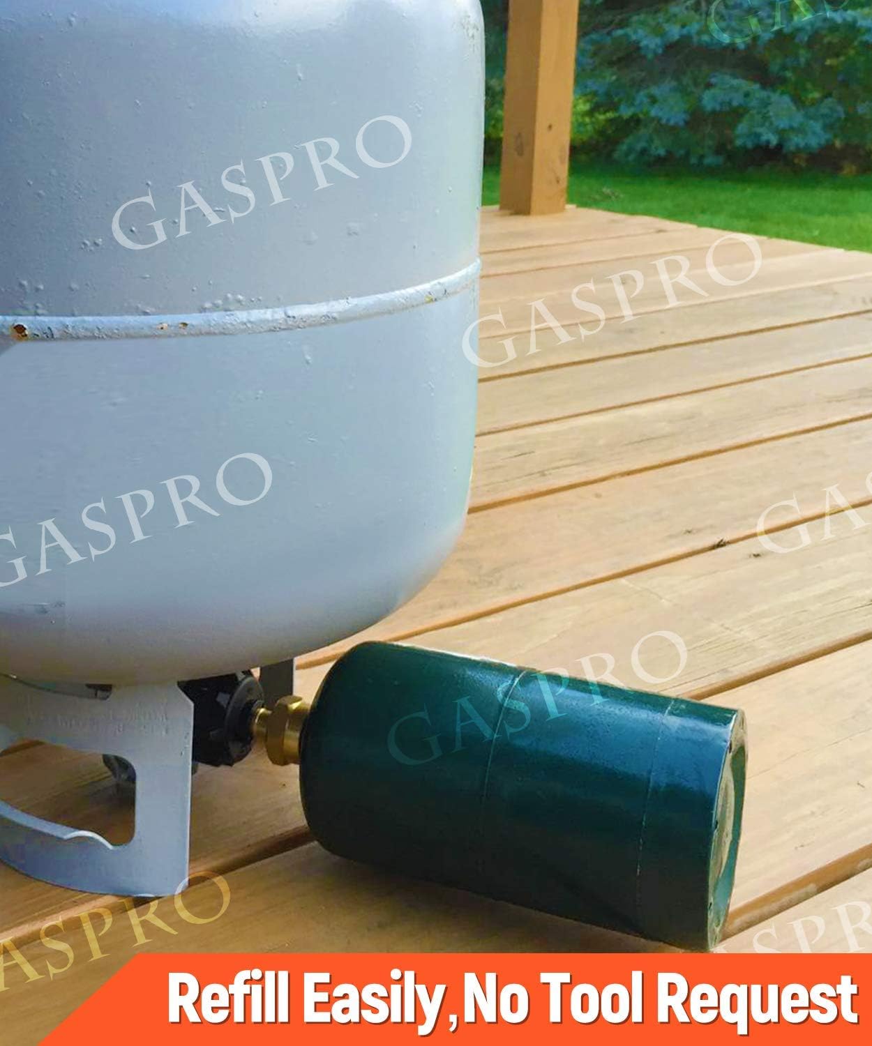 GASPRO Propane Refill Adapter for 1LB Tanks, and 20 Feet Quick Connect Propane Hose for RV to Grill with Safety Shutoff Valve, Low Pressure