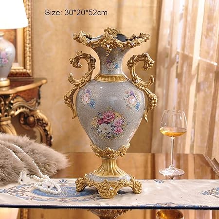 花瓶床置きセラミック装飾リビングルームゴールデンラージリビングルームベッドルーム植物フラワーアレンジメント30 52cm花用 Gdhf6xw4nu Sausagehouse In