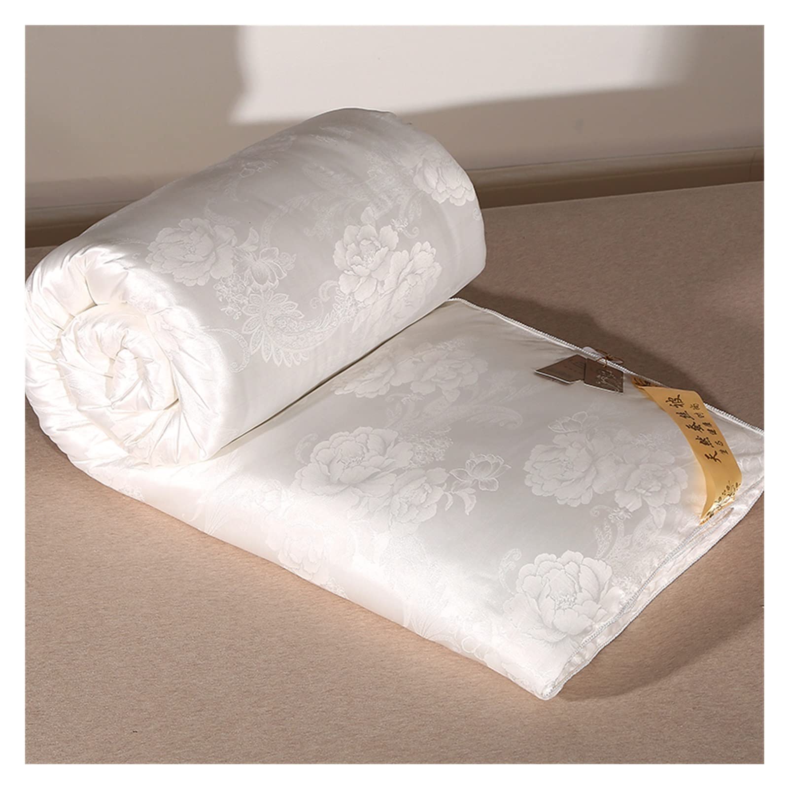 ISOLEI King Size Duvet 100% Mulberry Silk Thickens All Seasons Double Bed Duvet, Soft and Warm Fiber Anti-stress and hypoallergenic