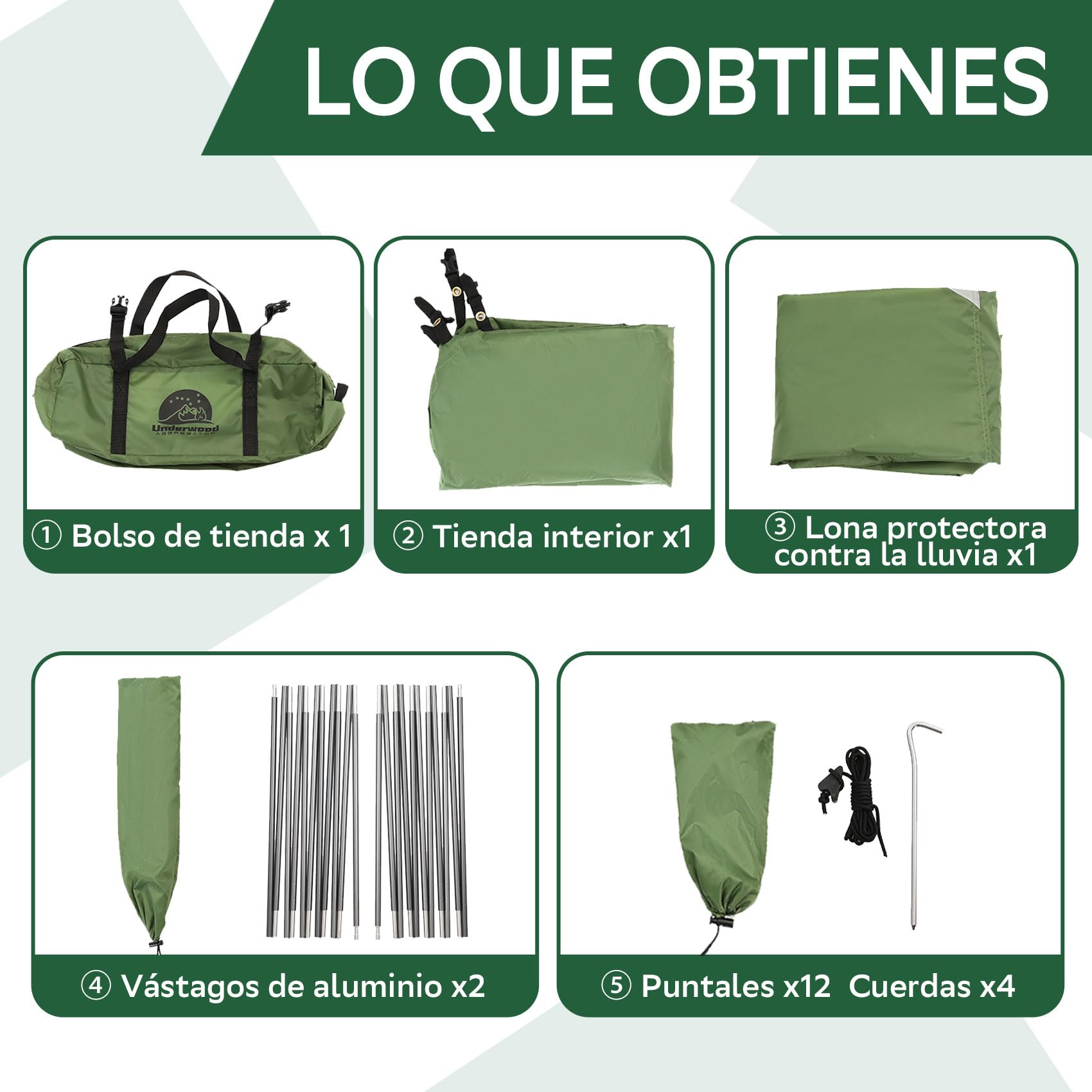 Tienda de campaña para Senderismo para 1/2 Hombre - una Tienda de campaña Ligera e Impermeable para un Hombre para Acampar, una Tienda de campaña Tipo Domo compacta para 1 Persona
