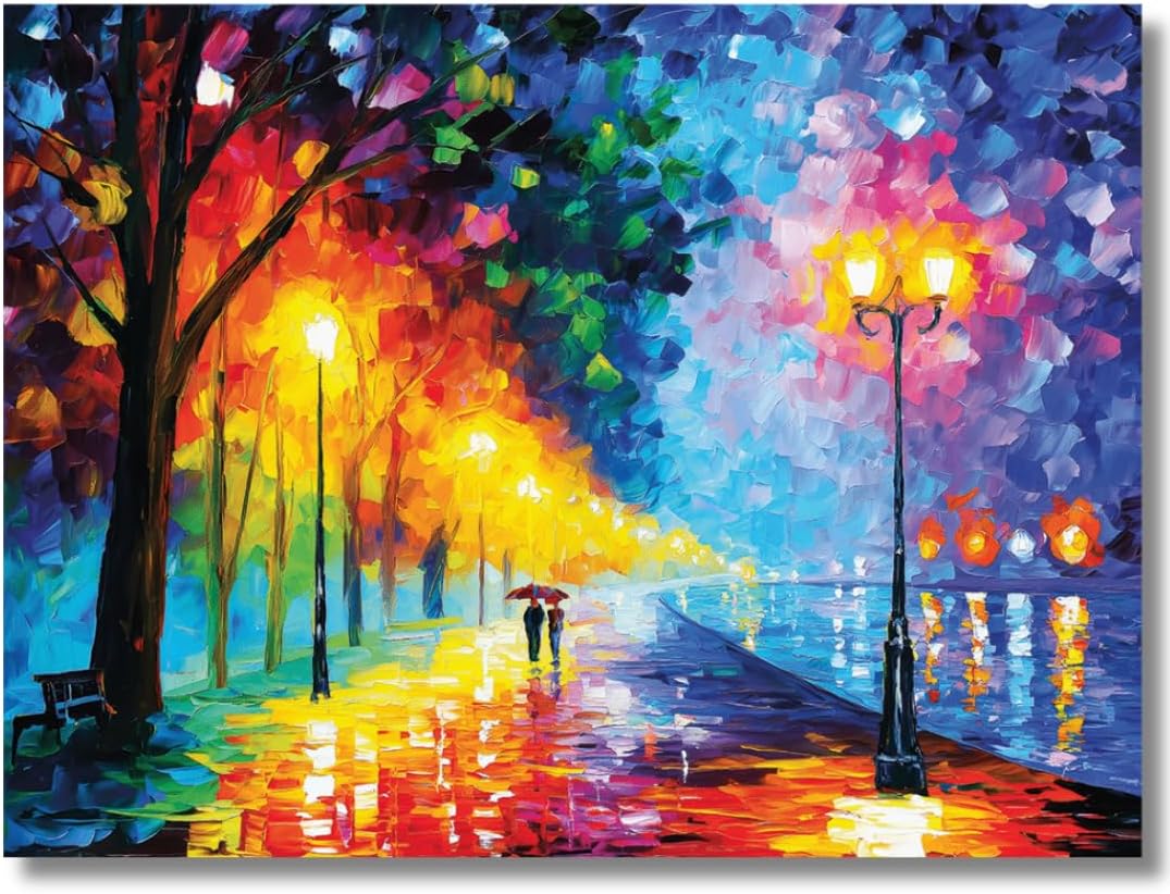 Viventiq Romantic Couple Painting for Bedroom [WITHOUT FRAME] | Romantic Wall Painting | Love Paintings for Bedroom | (24x18 Inch, Rolled Canvas) in matte finish