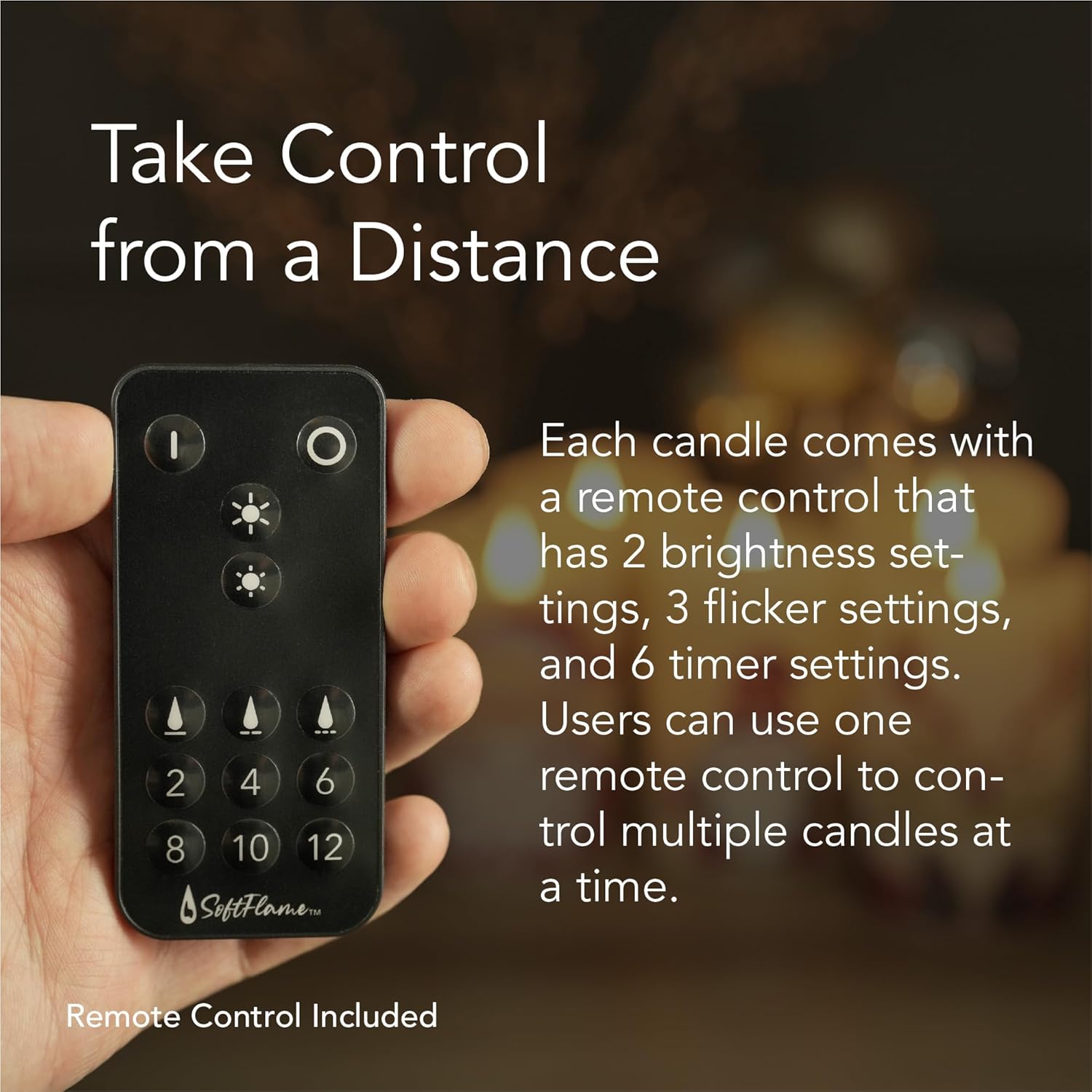 Christmas Flameless Candles with Remote Control, 3"x 5"Battery Operated Flickering 3D Wick Real Wax Pillar Christmas Gift Tree Candle - Image 9