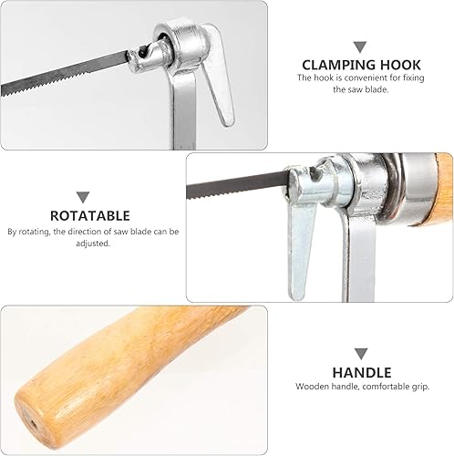 Miniatura 5 de DOITOOL 1 juego de sierra de afrontamiento marco en forma de U sierras con cuchillas de 7 pulgadas