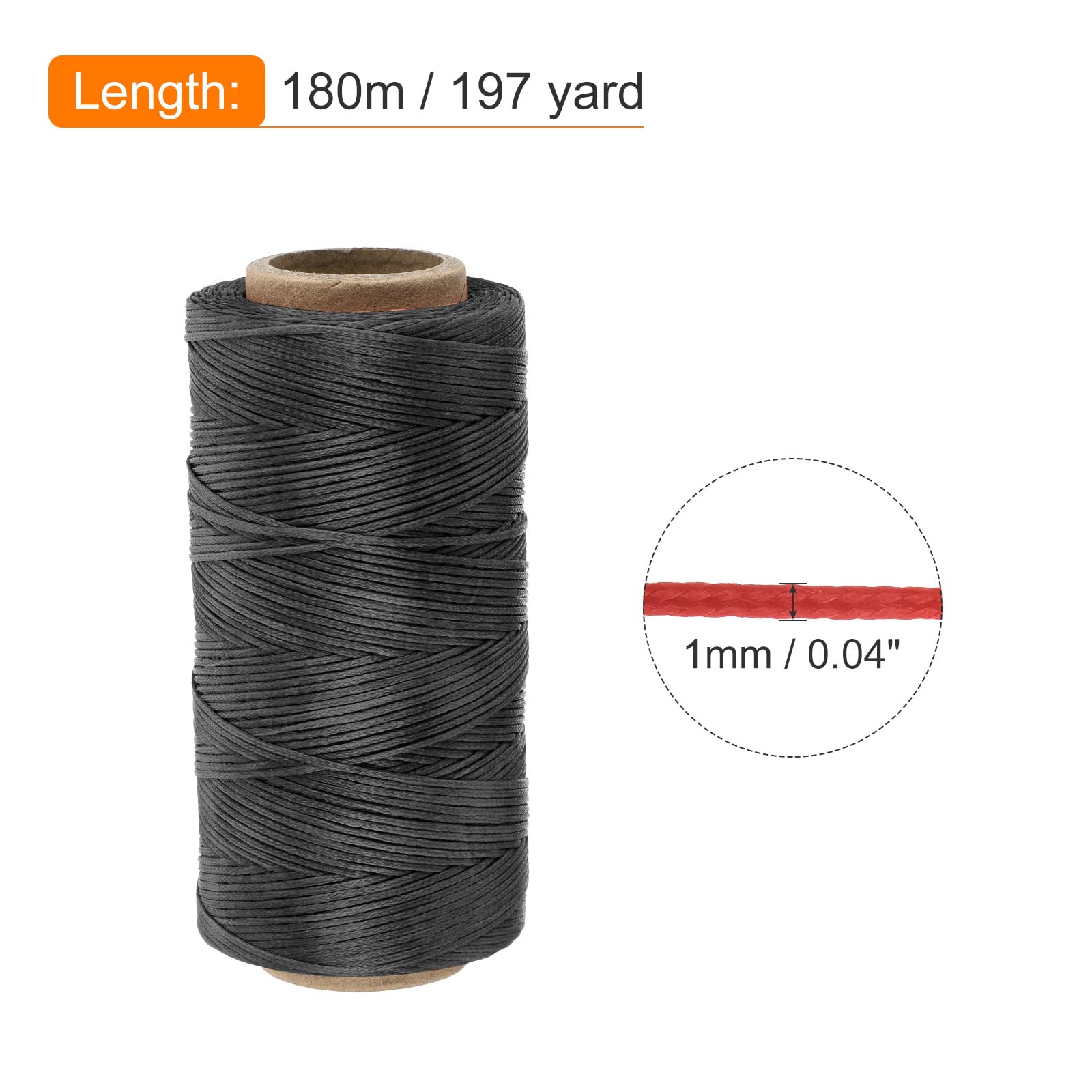 Leather Sewing Kit Waxed Thread – 197 Yards, 1mm Flat Polyester Cord ...