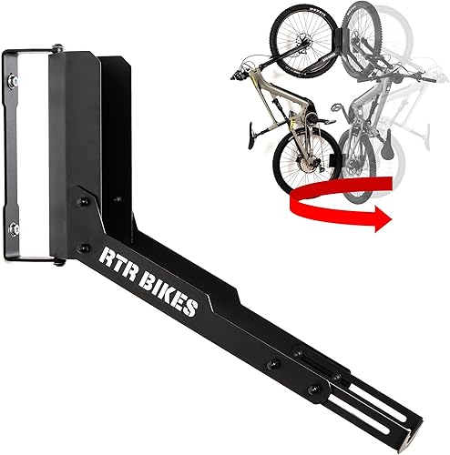 RTR BIKES Kranked Twist - Soporte giratorio de bicicleta profesional para colgar o montar en pared, ideal para garajes o tiendas de bicicletas