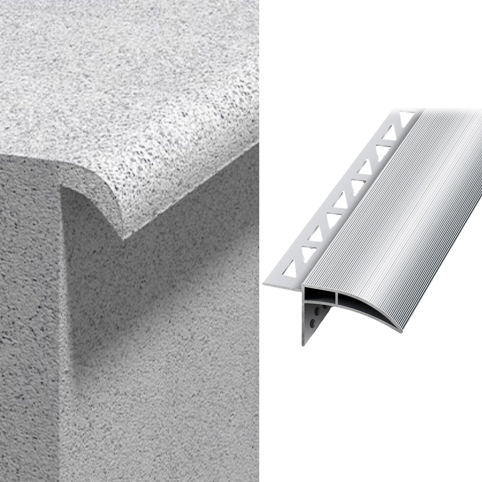 Viiguiy W80mm/3.1In Concealed Aluminum Rain Diverter, Prevents Moisture Drip Edge Flashing Profile, Guides Rainwater Away Wall Eaves Edge Trim, Embedded Installation(,L2.1m/6.9Ft)