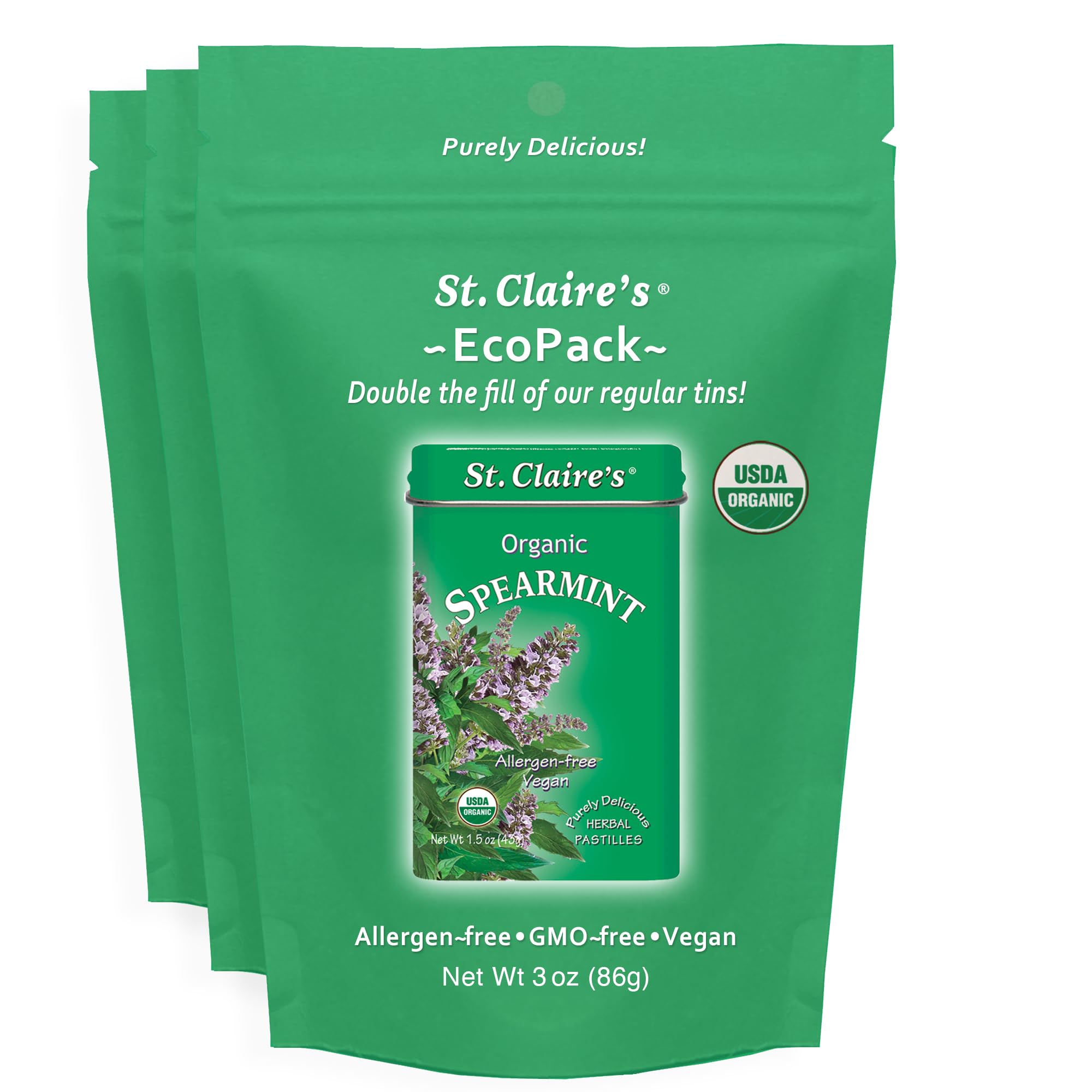 Amazon.com : St. Claire's Organic Spearmints – EcoPack 3 oz