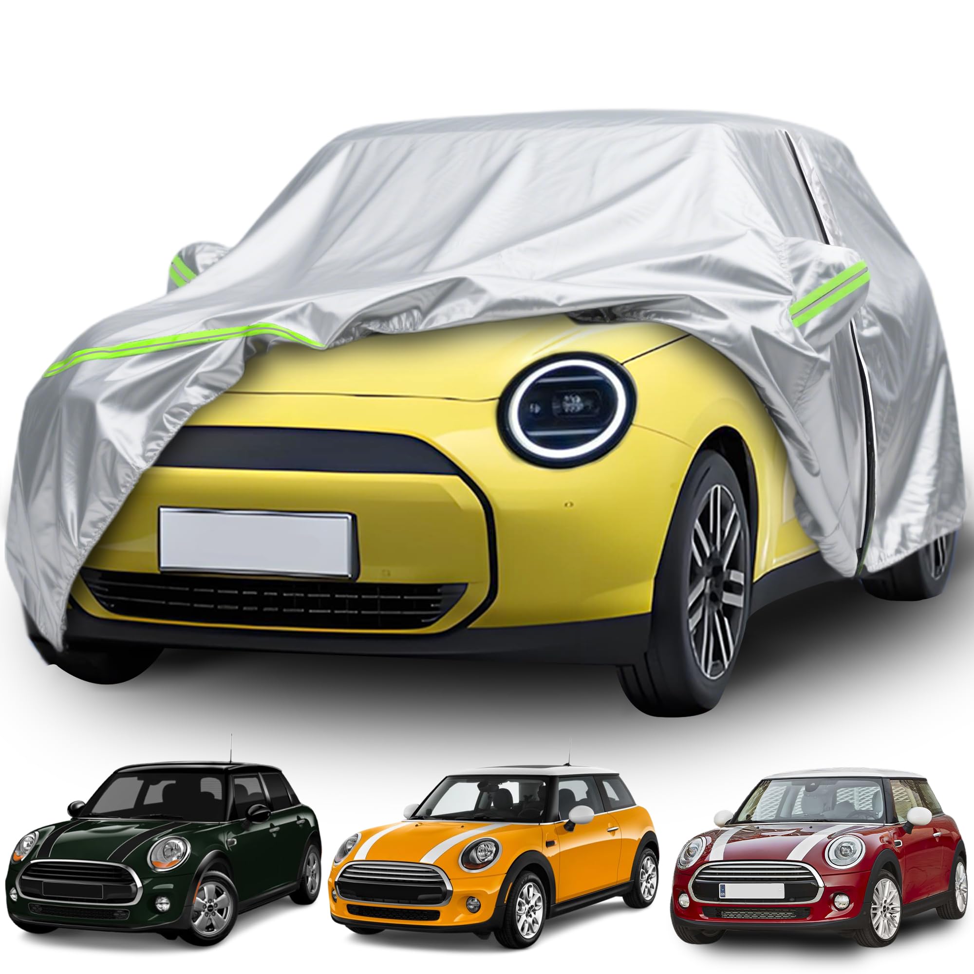 Pokrowiec samochodowy do BMW Mini Cooper, pełny pokrowiec całopojazdowy, zamiennik do Mini Cooper 3 Doors 2013-2025, wodoszczelny, oddychający, z zamkiem błyskawicznym i wiatroszczelnym paskiem