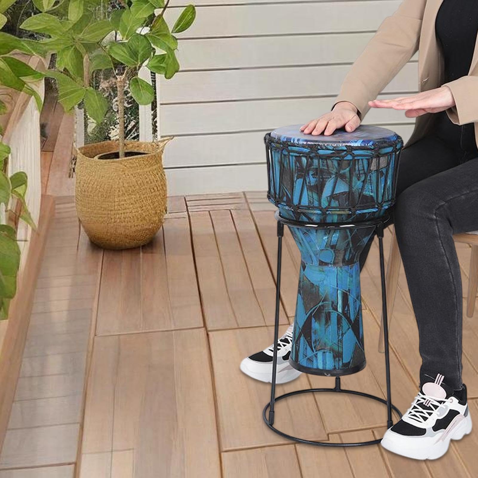 na bęben, na bęben Podpórka do instrumentu perkusyjnego Stabilny uchwyt | na perkusję afrykańską Stojące instrumenty perkusyjne Materiały do ​​instrumentów muzycznych do ćwiczeń w domowym s