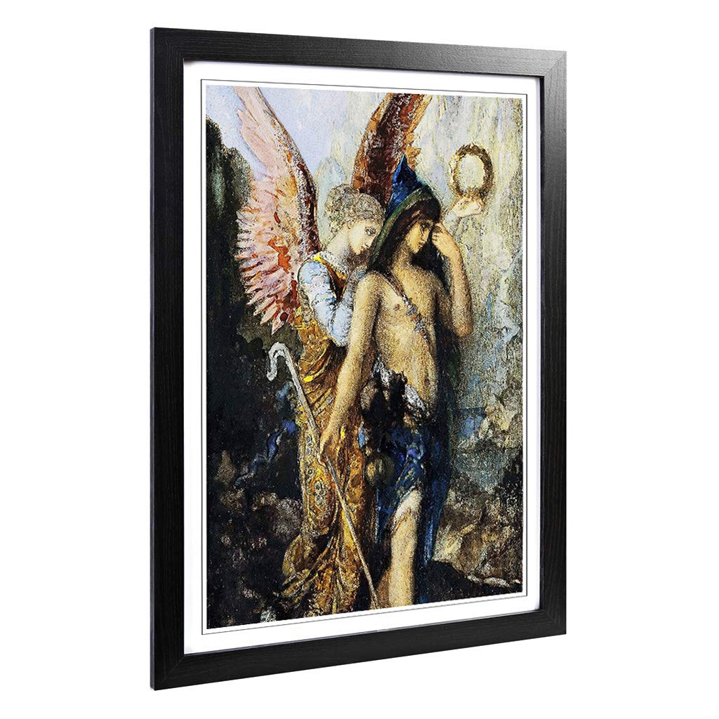 Big Box Art Framed Print of Gustave Moreau The Voice Design | Wall Art Picture | Home Decor for Kitchen, Living, Dining Room, Bedroom, Hallway, Office, Black, A2 / 24.5x18 Inch / 62x45cm