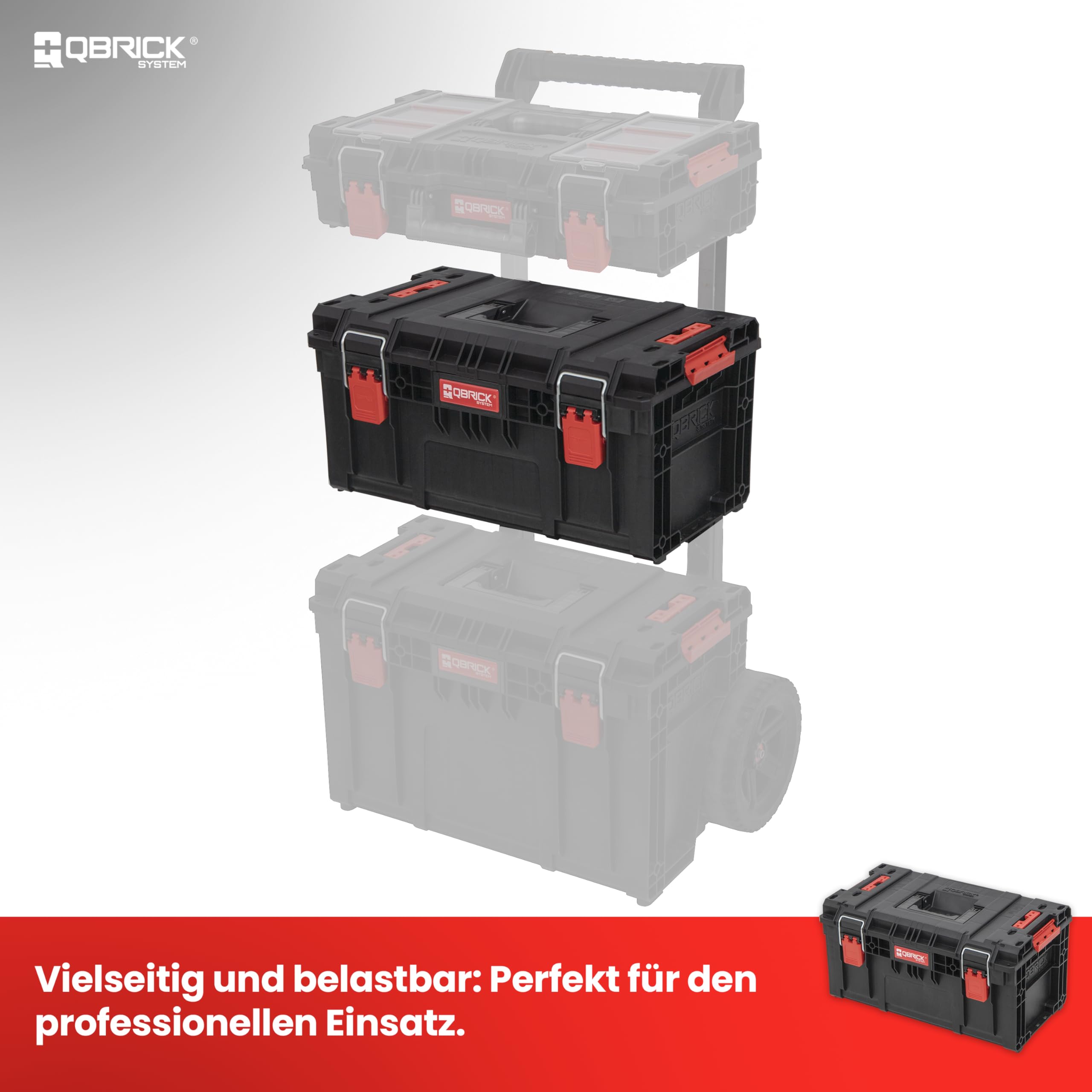 Ultimativer Schutz für deine Werkzeuge – IP66 macht Qbrick Werkzeugkoffer wasser- und staubdicht, damit deine Ausrüstung in jeder Umgebung sicher bleibt – ob Baustelle oder Werkstatt.