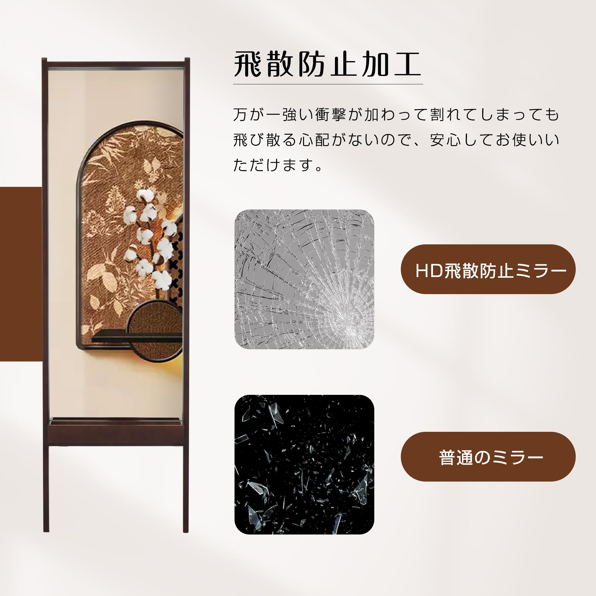 Amazon.co.jp: 【163×50cm】全身鏡 姿見鏡 全身ミラー スタンドミラー