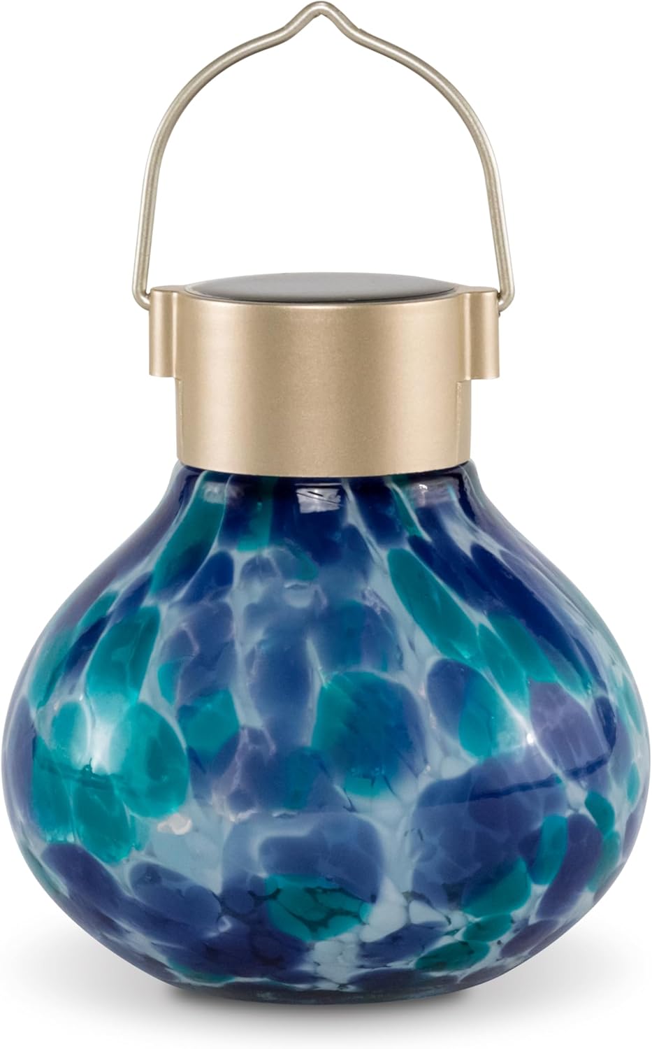Allsop Solar Tea Lanterns Handblown Glass, 5-Inch, Tidal Blue
