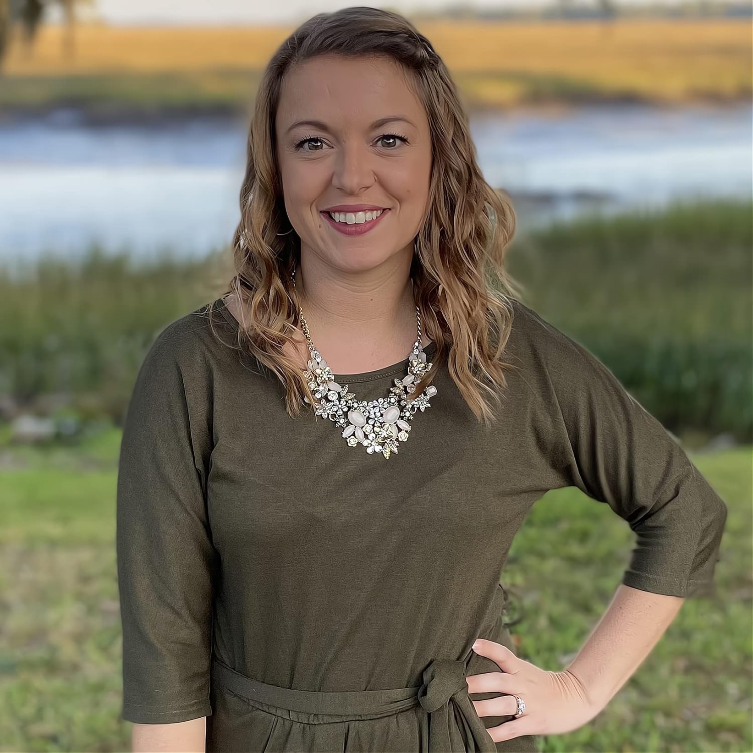 Womens Statement Necklaces Flower Chunky Necklace Floral Bib Necklaces - Image 8