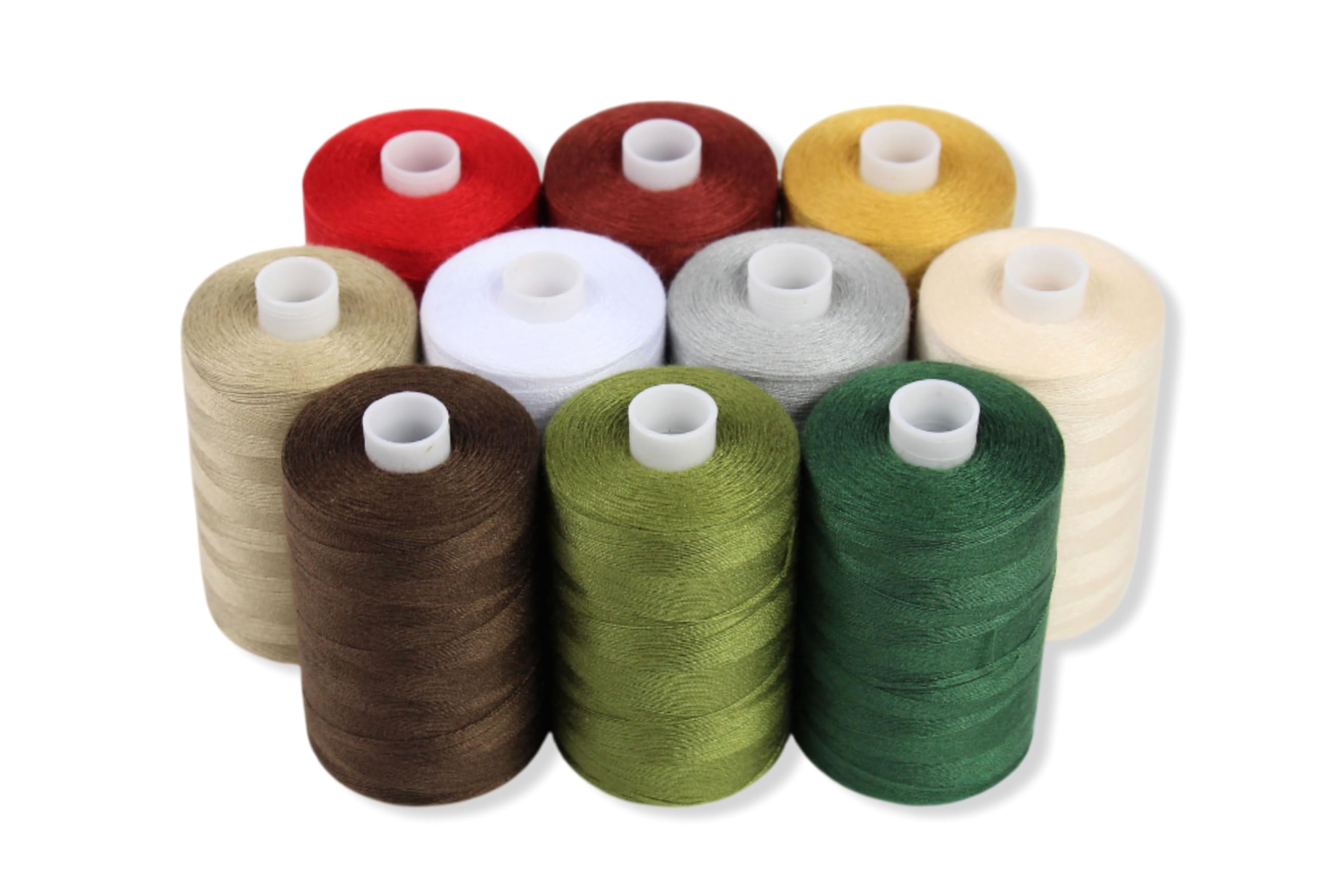 BlesSew Sewing Threads - 10 Large Spools of Polyester Thread for Hand, Quilting & Sewing Machine - Christmas and Festive Shades Colours - 1000 Yards Per Spool