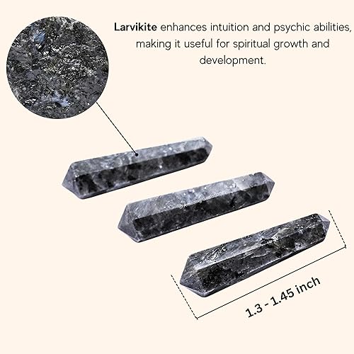 Vista 11 de Amazing Gemstone Puntos de cristal de amatista, cristales curativos y piedras a granel, paquete de 3 puntas curativas de doble terminación