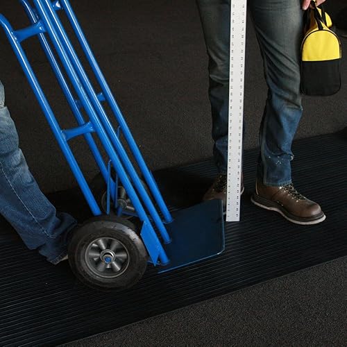 Miniatura 6 de Rubber-Cal "Composite Rib" - Alfombrillas de goma antideslizantes, 18 pulgadas de grosor x 4 pies de ancho, color negro, 5 longitudes