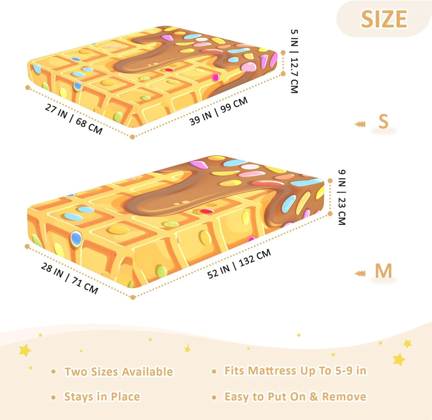 Summer Chocolate Ice Cream Crib Sheets Soft Breathable Fitted Cotton Baby Crib Sheets Mattress Cover for Girl Boy, 52" x 28" x 9"