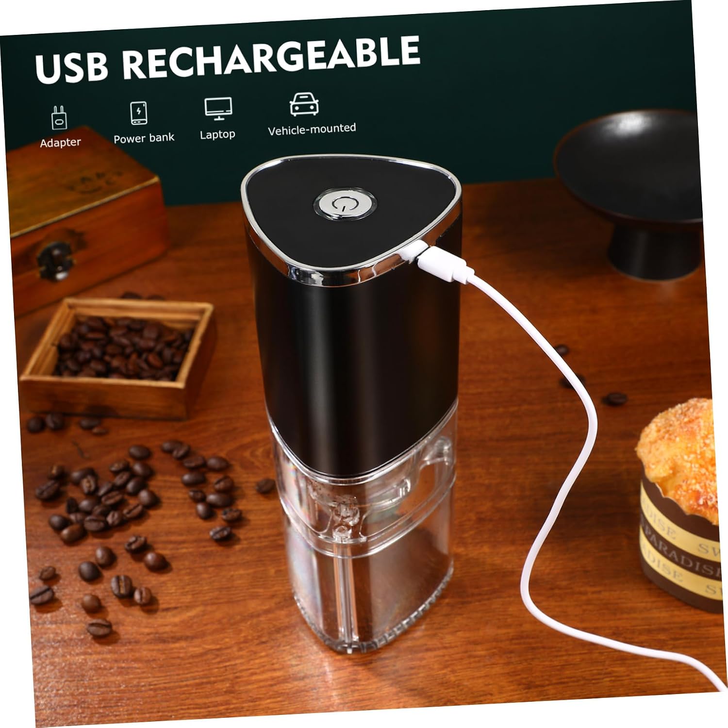 Electric Coffee Bean Grinder Adjustable Burr Mill for Home Use