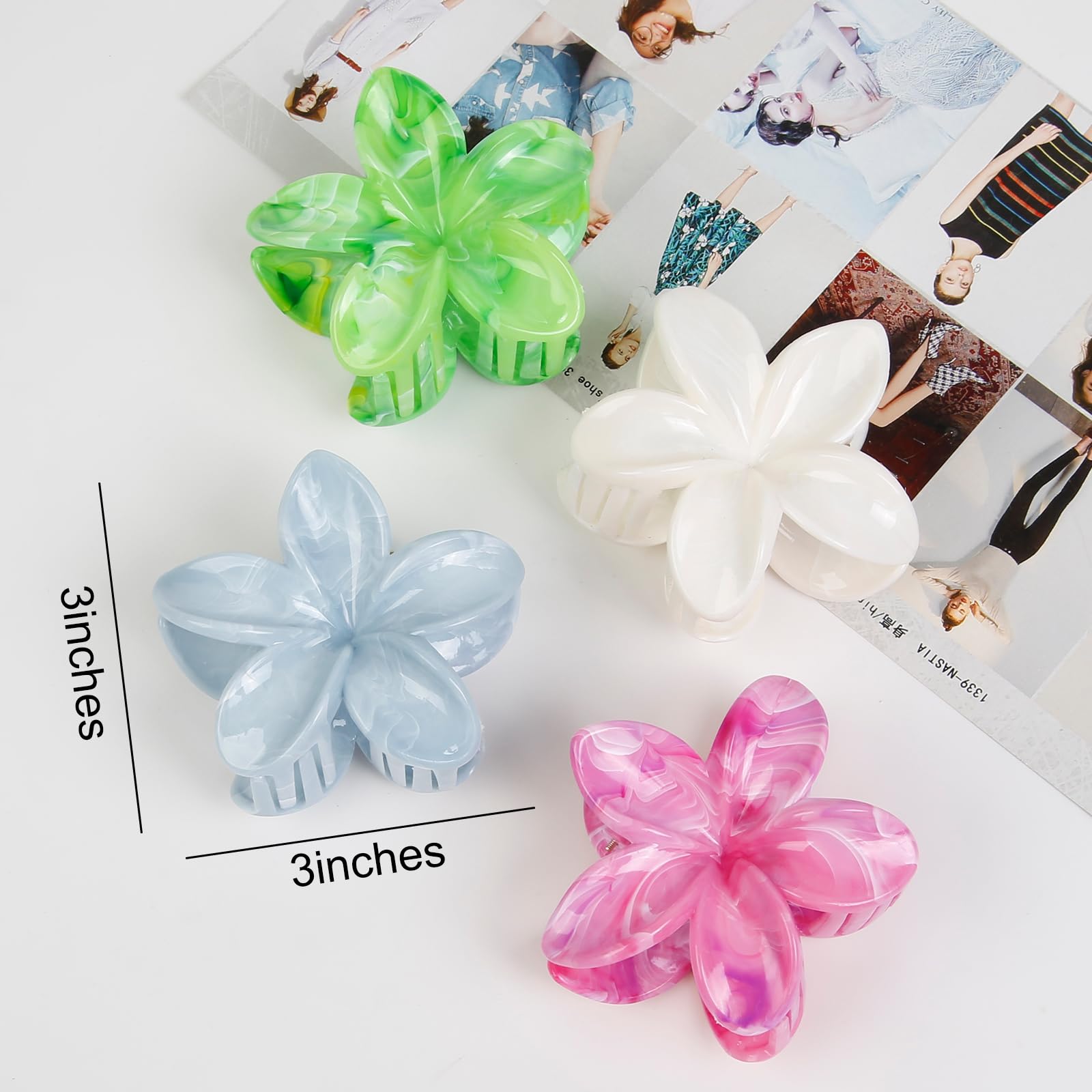 Unique Texture Flowers Hairclips NIBOLOG Frosted Texture Hair Claw Flower Decor Thick Thin  main image 4