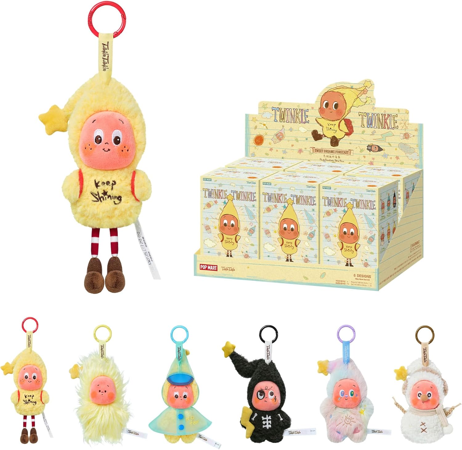 POP MART Twinkle Twinkle Sweet Dreams Forecast Series-Plush Pendant Blind Box, Collectible Toys Home Decorations, Holiday Birthday Gifts for Girls and Boys, Single Box