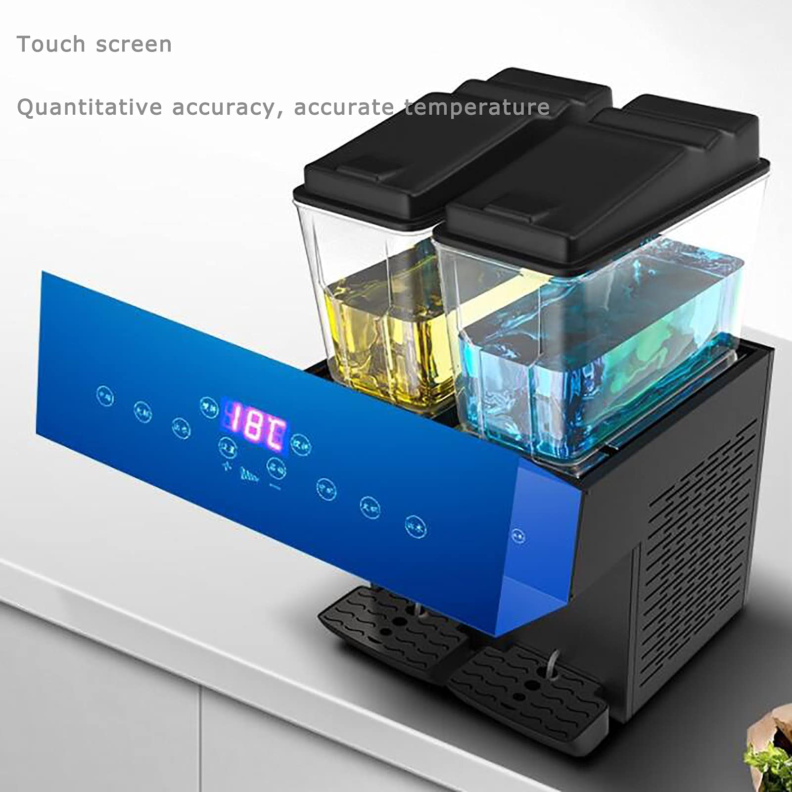 Dispensadores de Bebidas comerciales Bebidas de té Helado frío Máquina de Jugo de Frutas Acero Inoxidable Gran Capacidad Configuración Inteligente Termostato automático Temperatura Dual fría y Calie