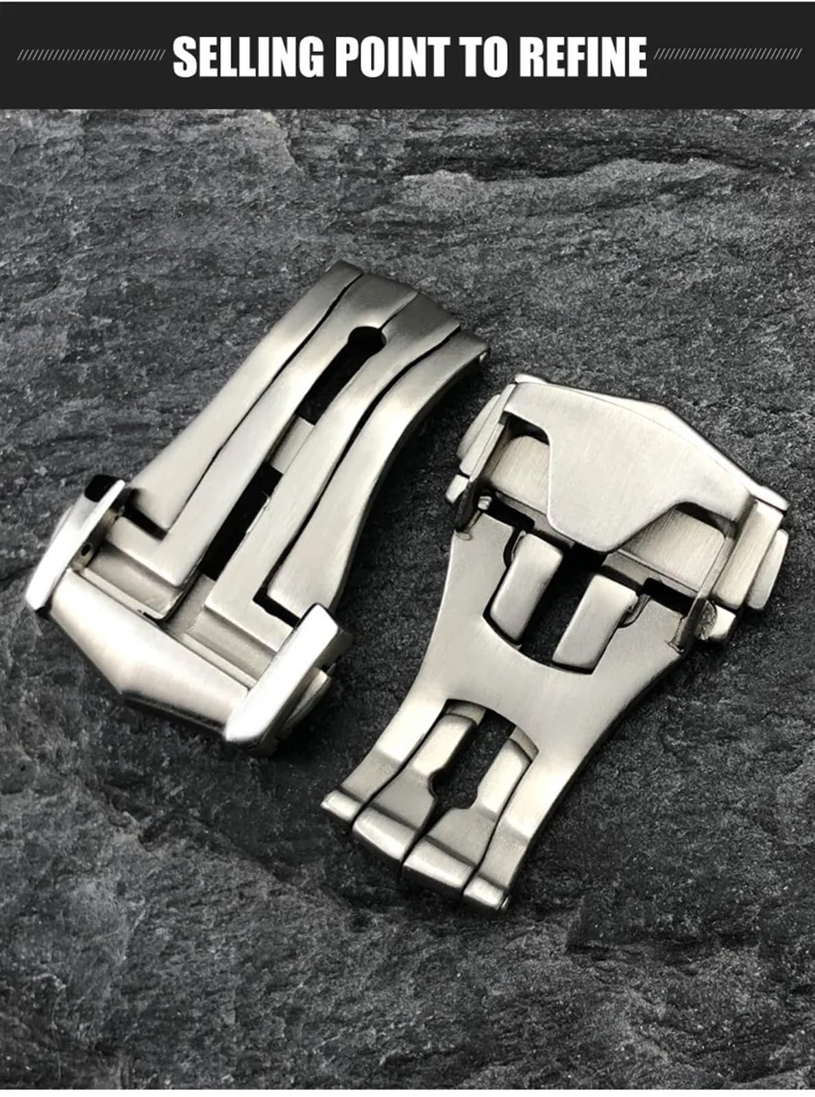 Fibbia per orologio deployante a punta da 18mm 20mm per cinturino in pelle di gomma Omega Chiusura a farfalla in acciaio inossidabile in oro rosa nero