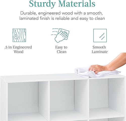 Miniatura 6 de Best Choice Products Organizador de almacenamiento de 6 cubos, apertura de estante de 13.5 pulgadas, estantería, estante de exhibición,