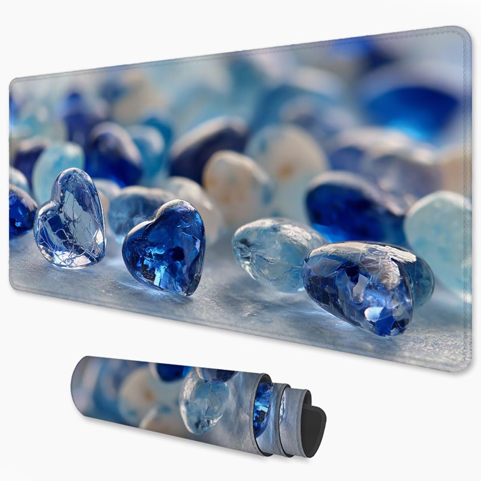 Niebieska podkładka pod mysz do gier, podkładka pod mysz XXL 1200x600 mm AVCE Gładka powierzchnia poprawia precyzję i szybkość, wodoodporna podkładka pod mysz antypoślizgowa do komputera, laptopa