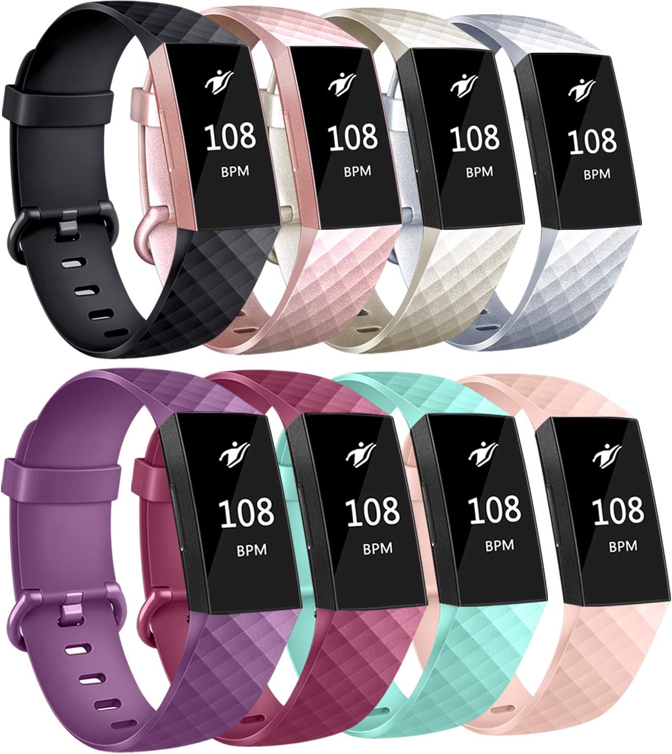 AK Bands Compatible with Fitbit Charge 4 / Fitbit Charge 3 / Charge 3 SE Soft Sports Replacement Bands for Women Men