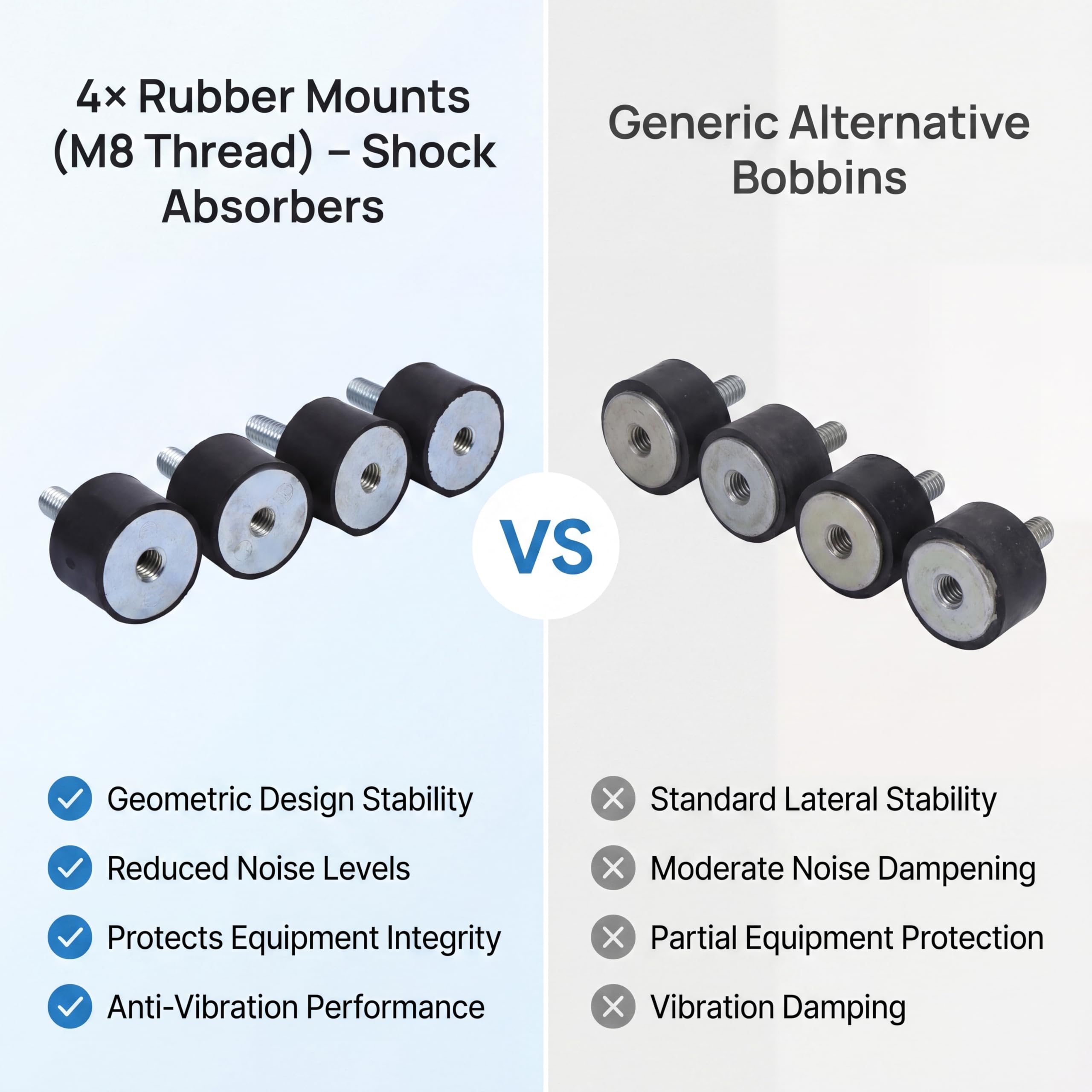4 Pcs Rubber Shock Absorber Anti Vibration Silentblock Bobbins (Size : M8) Mechanical Vibration Damping Mounts Rubber Isolation Mounts 5/16 18 Vibration Dampener Anti Vibration Mounts — Amazon image 5