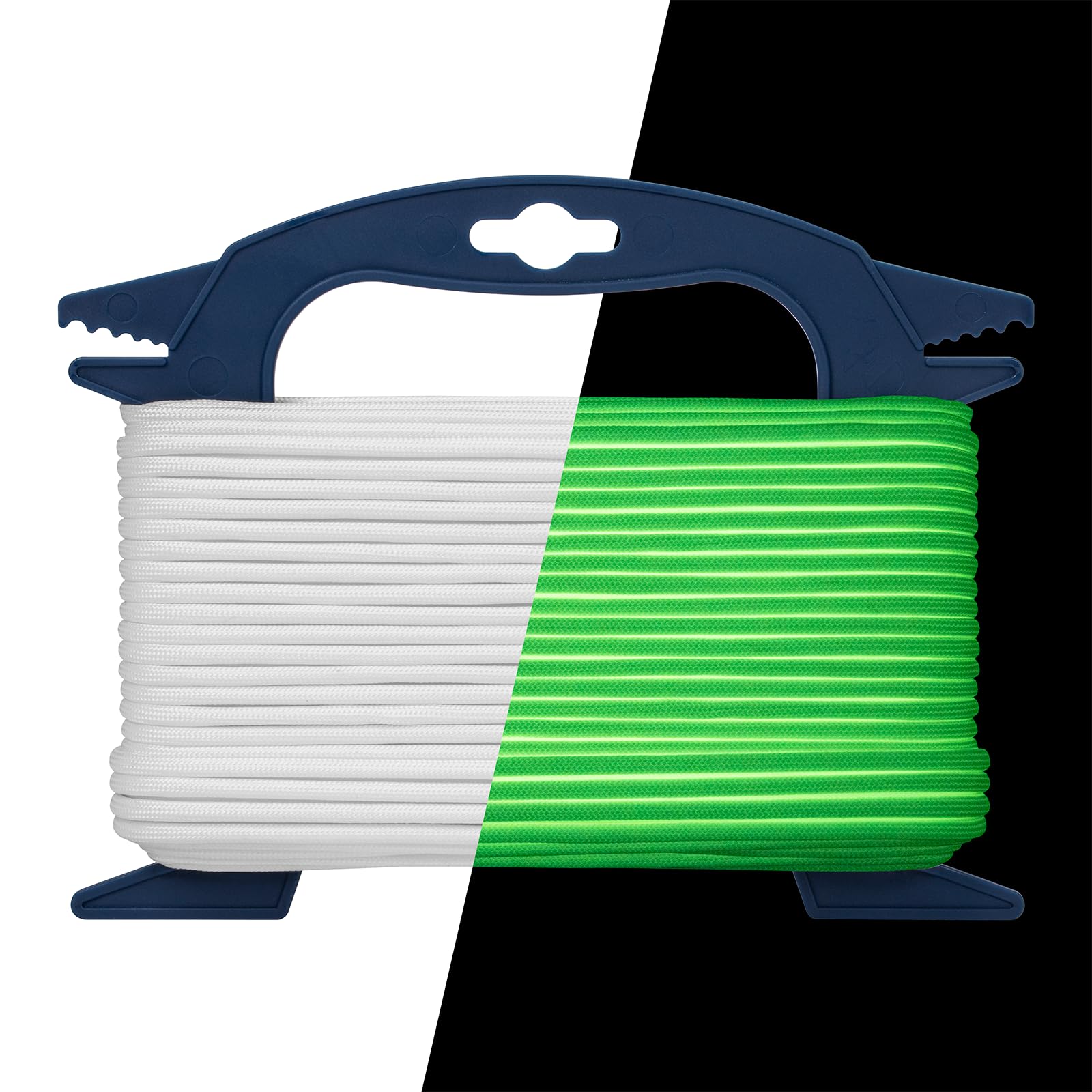 Kamu Synber Glow In The Dark Paracord 550 4mm 15m 9 Strands Luminous Paracord for DIY, Crafting, Camping, Tent | Support 250kg | White