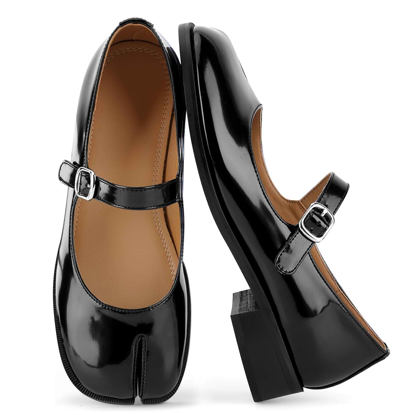 VOZTOLLS Tabi Split Toe Mary Jane Flats Women Work Casual Dress Ballet Shoes