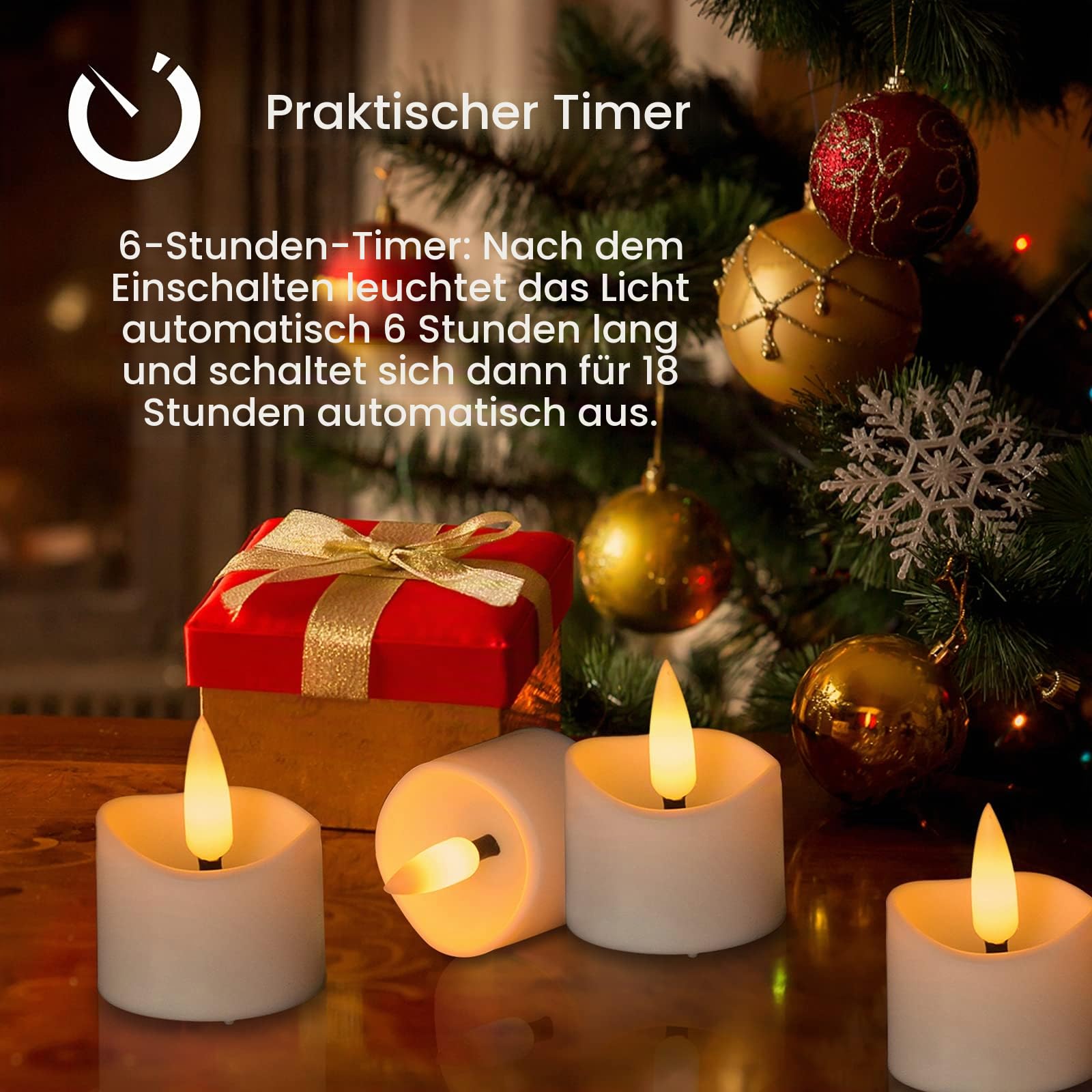 innislink LED Kerzen,12pcs LED Flammenlose Kerzen mit Timerfunktion Teelichter Flackern Elektrische Kerze Lichter Dekoration für Weihnachtsbaum Ostern Hochzeit Party Beleuchtung