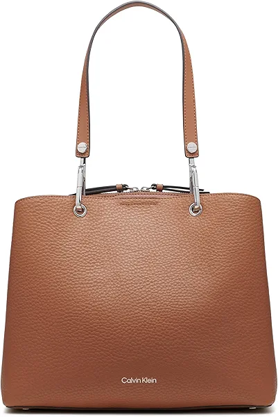 Calvin Klein Garnet Triple Compartment Tote, Caramel, One Size