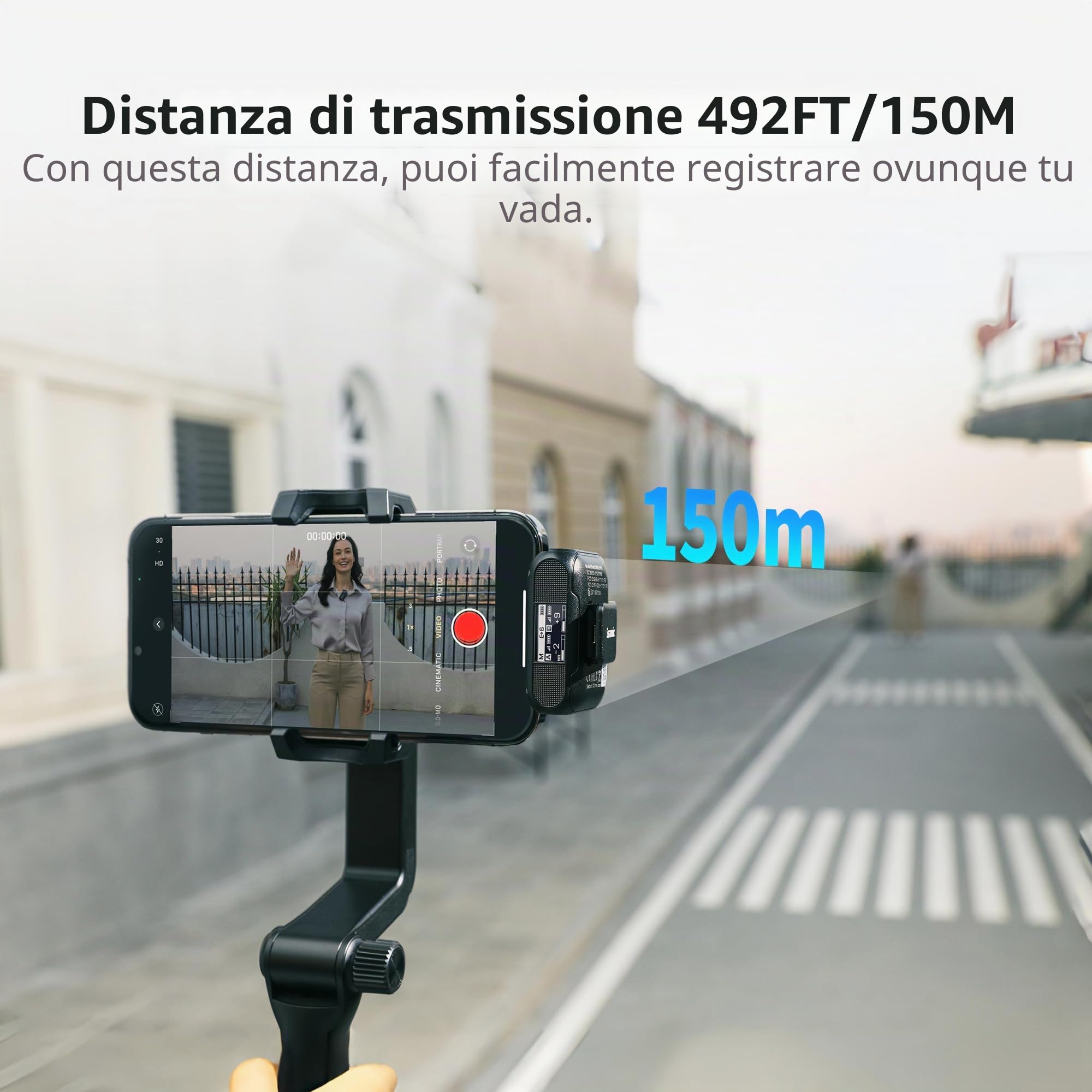Saramonic Blink500B2+ Lavalier Microfono Senza Fili per iPhone 15, Android, Computer, Fotocamere Mini Microfono per Interview, Vlog, Live Stream, Podcast, Video