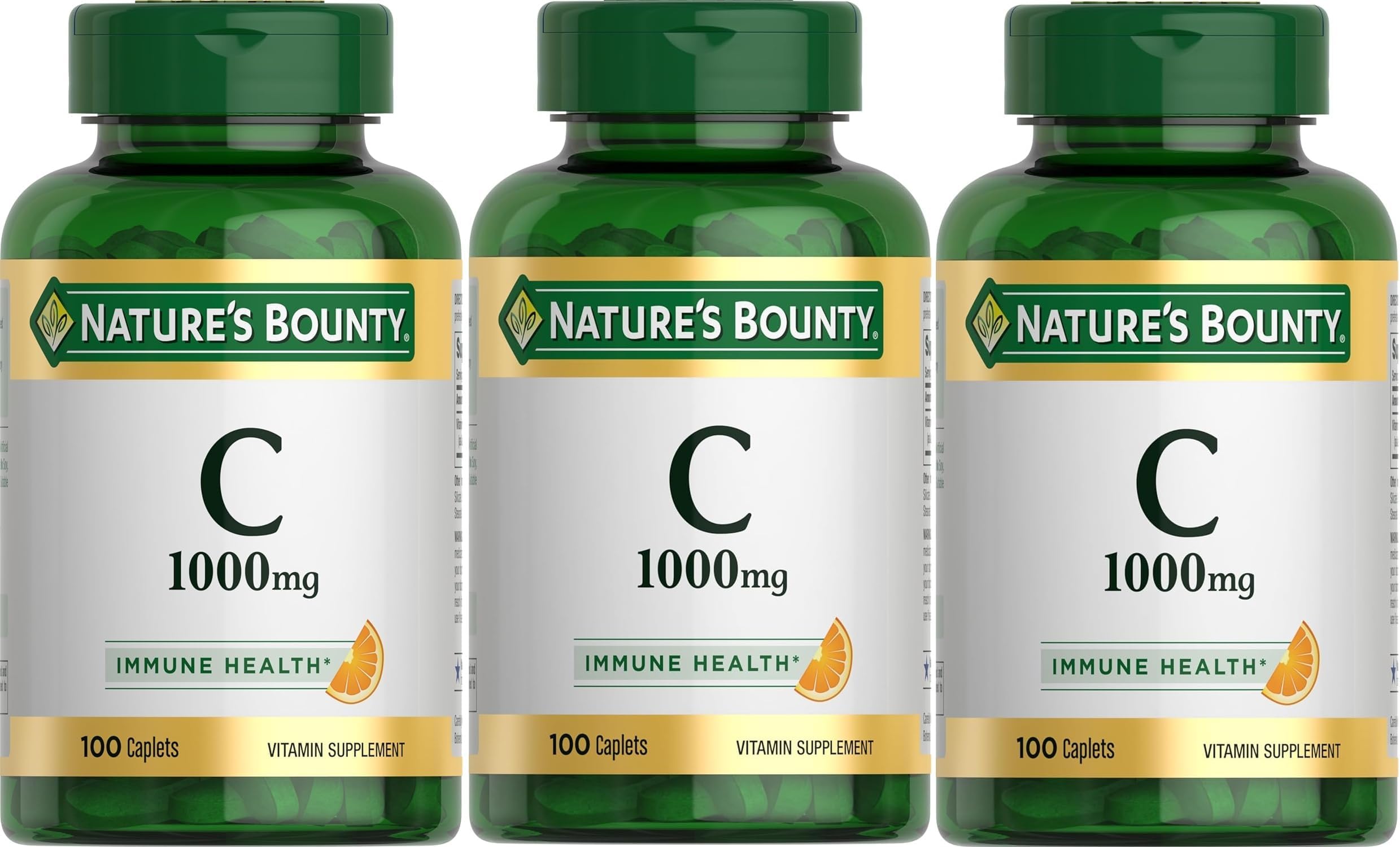 Vitamin C, 1000mg, 100 Caplets (Pack of 3)
