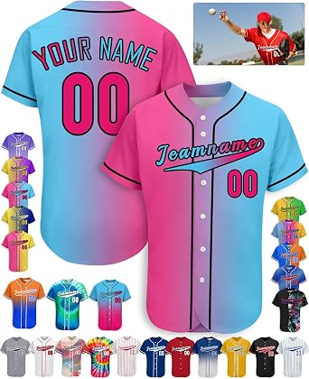 Custom Baseball Jersey Personalized Baseball Shirt Men Women Print Name Number Design Sport Uniform Customize Gift