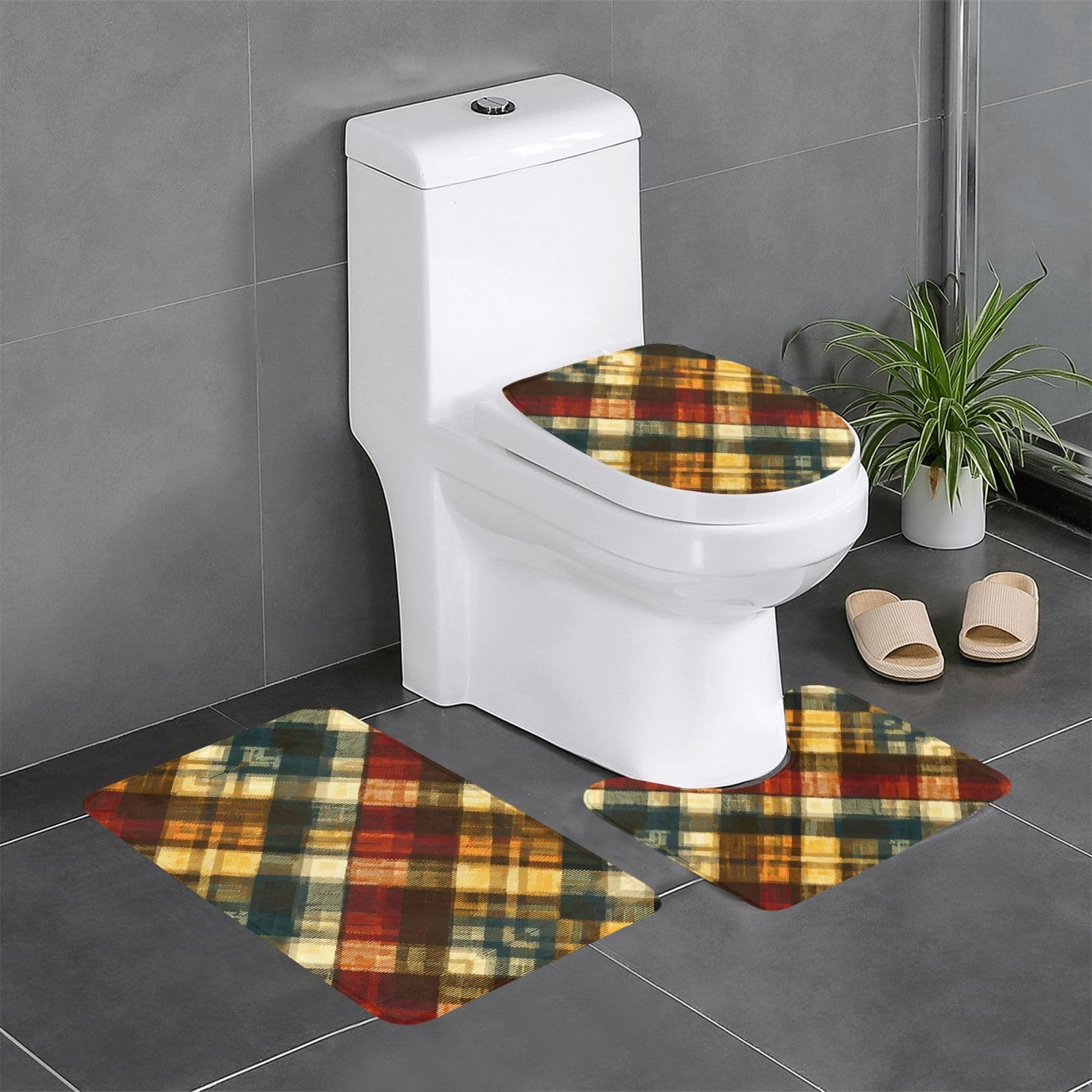 Tapis de salle de bain écossais pour éviter les glissades sur le carrelage